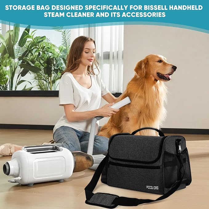 Pet Travel/Grooming Supplies Organizer Carry Bag - Compatible with Oneisall/Neabot Dog Grooming Vacuum, Large Capacity - Bag Only (Black)