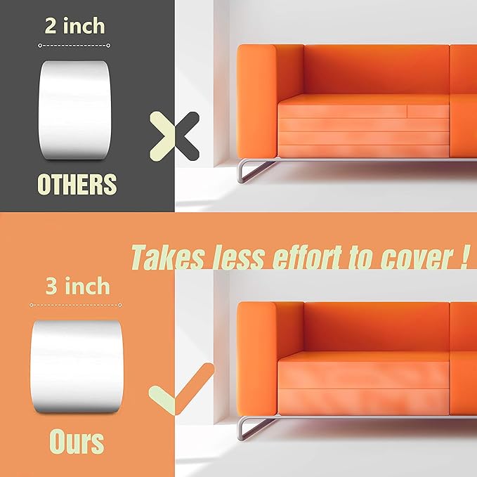 Karaseno Anti Cat Scratch Tape: 3 inches x 20 Yards Cat Training Tape, 100% Transparent Clear Double Sided Deterrent Tape Furniture Protector
