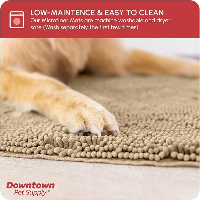 My Doggy Place Dog Mud Mat, 60" x 36" Oatmeal – Thick Microfiber Entry Rug for Snow, Mud & Salt – Absorbent, Quick-Dry, Washer-Safe & Non-Slip, X-Large