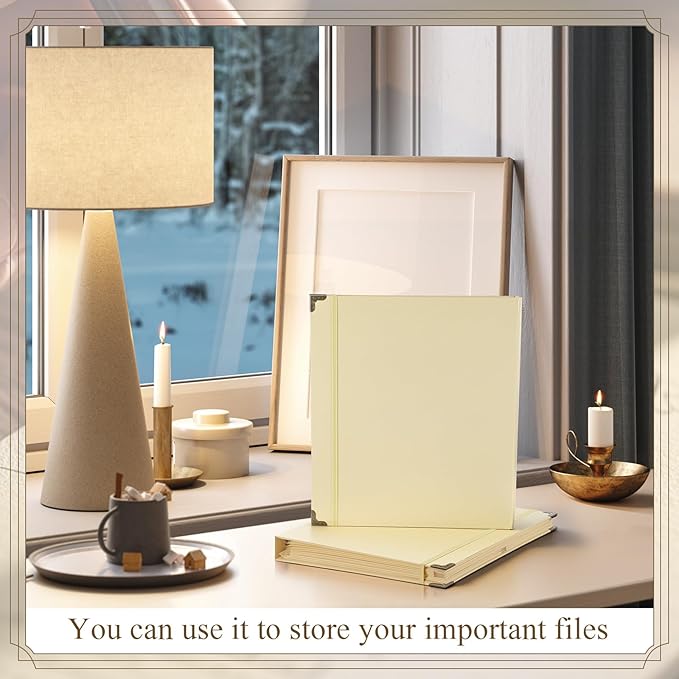 Marspark 3 Rings Important Document Organizer with Labels, Family Document Organizer Binder, Expanding File Folder for Important Papers, Letters, Birth Certificates, Photos, Passports(Yellow)