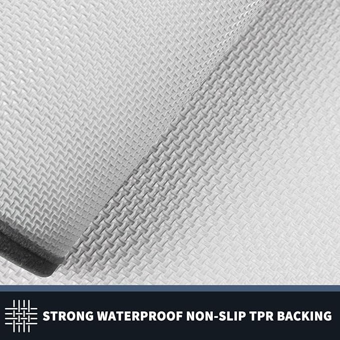 PURRUGS Dirt Trapping Door Mat 24" x 36", Non-Slip Machine Washable Entryway Rug, Entrance Mat, Indoor Front Door Mat, Super Absorbent Entry Rug for Muddy Shoes & Paws, Light Grey & Dark Grey