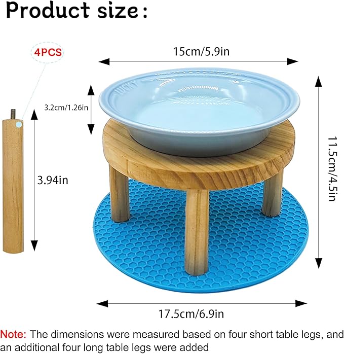 Elevated Cat Bowls Raised Ceramic Cat Dishes Adjustable Height Stand Whisker Fatigue Friendly Food Plates Feeding Station for Kittens Puppies Dog(Pink)(Blue)