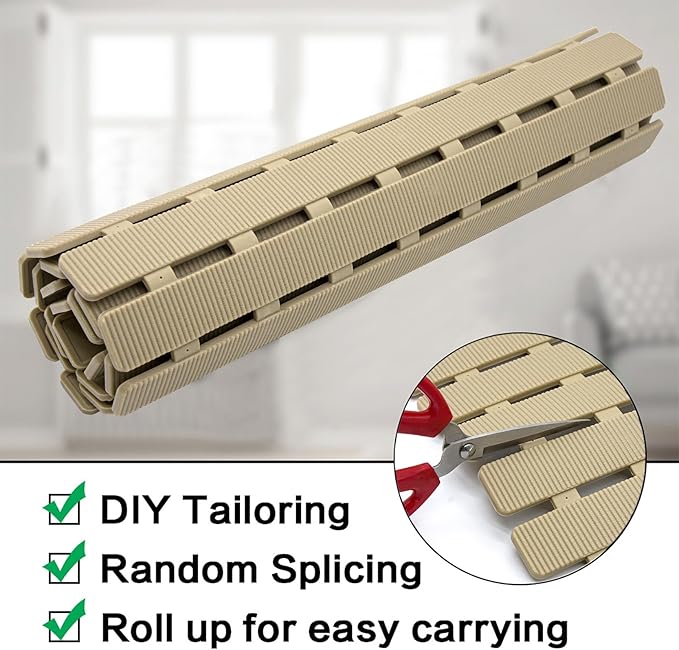 Shower Mat Non Slip Bathtub Mat with Suction Cups and Drain Holes 27.5 x15.7 Inch Bath Mat for Tub & Shower.Easy Dry,Easy to Cut,Eco-Friendly