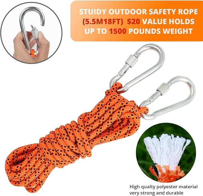 TT TRSMIMA Spring Pole Rope Toys: Rope Pull & Tug of War with a Big Spring Pole Kit & 2 Strong 16ft Toys - Muscle Builder Interactive Toy for Pitbull Medium to Large Dog