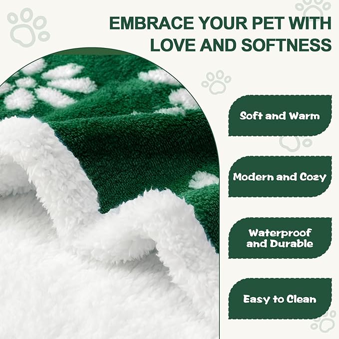 Yaning Waterproof Blanket for Dog Cat or Adult, Cute 3D Textured Flower Dog Blanket for Bed Couch Sofa, Soft Liquid Pee Proof Pet Furniture Protector, 60"x80", Green