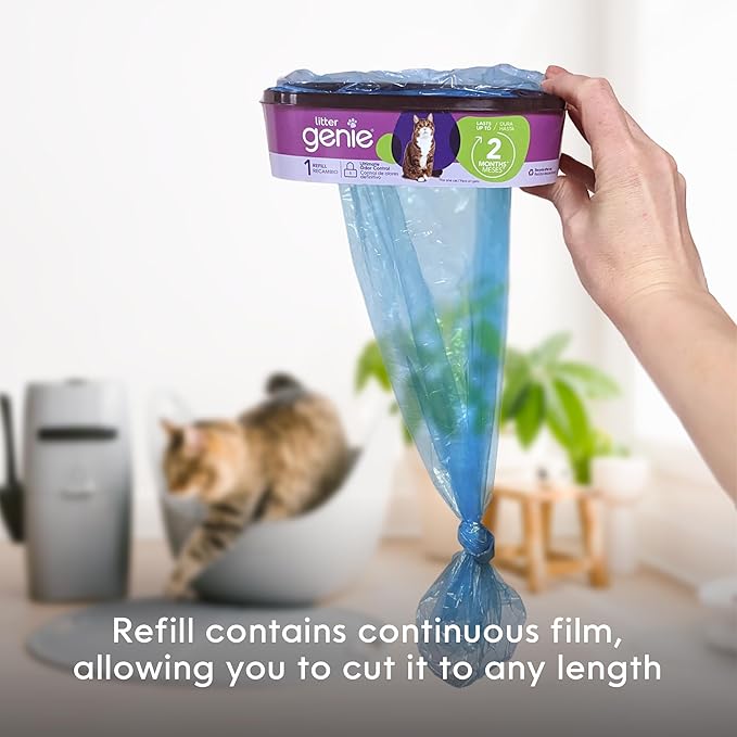 Litter Genie Refill Bags | Standard 4-Pack, 56 total ft | Up to 8 Months of Supply | Ultimate Odor Control Cat Litter Bags
