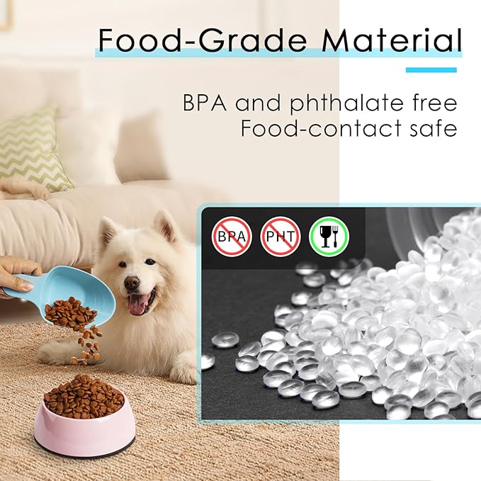 FURMYLOVE Dog Food Scoop-Melamine Pet Food Measuring Cup - 1 Cup 1/2 Cup 1/4 Cup Dog Cat Bird and Rabbit Food Feeding Scoop Dishwasher Safe -Blue
