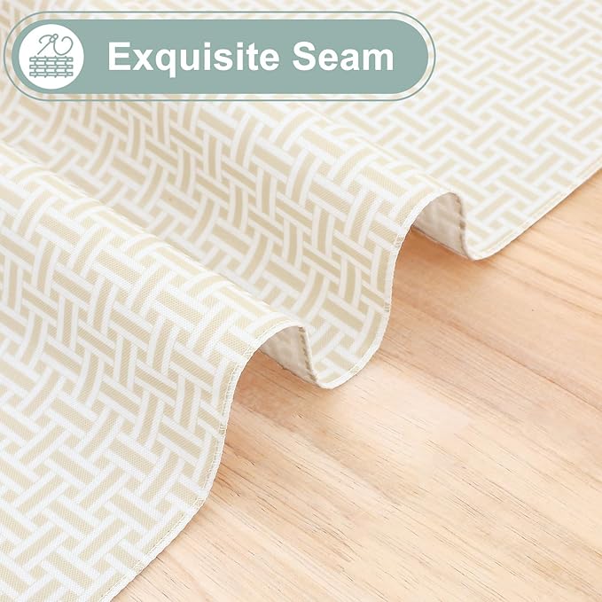 misaya Rectangle Waterproof Vinyl Table Cloth, Plastic Tablecloth with Flannel Backing, Wipeable Table Cover for Dinner, Picnic, Indoor and Outdoor (Weave Patternd, 60" x 102")