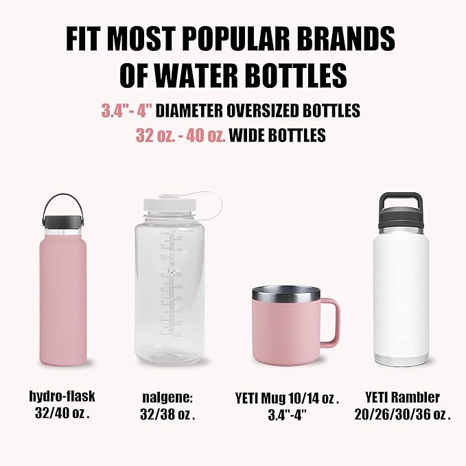 Upgraded Car Cup Holder Expander Adapter with Offset Adjustable Base, Compatible with Yeti 14/24/36/46oz Ramblers, Hydro Flasks 32/40oz, Other Large Bottles Mugs in 3.5"-4.0", Pink 1 Pack