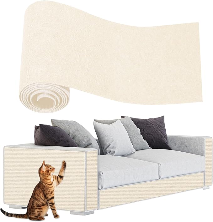 ENONCI Anti Cat Scratch Couch Furniture Protector, 78.7x15.8 Wall Corner Scratcher Pads Mat, DIY Climbing Scratching Carpet Post Board Replacement