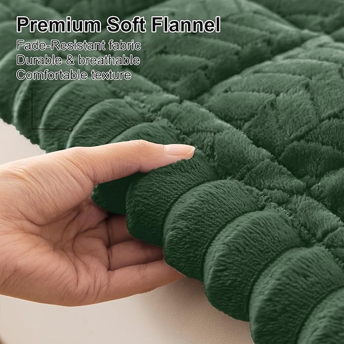 Smiry Non Slip Couch Armrest Covers for Dogs, Fuzzy Pet Couch Arm Covers for Sofa Pet Friendly, Soft Sofa Slipcovers Recliner Chair Arm Protector Washable (Dark Green, 35.4" x 35.4")