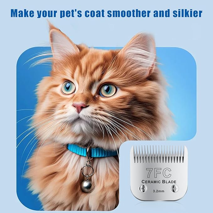 colorski 7FC# Detachable Pet Dog Grooming Clipper Ceramic Blade,Compatible with Andis Size 7FC Cut Length 1/8"(3.2mm),Compatible with andis/wahl/Oster Dog Clippers 1PCS