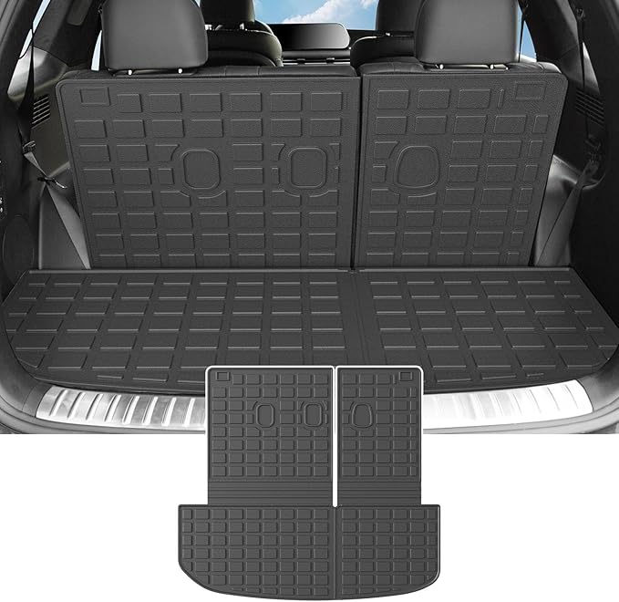 powoq Cargo Liner Compatible with 2020-2025 Hyundai Palisade Backrest Mat TPE Behind 3rd Row Replacement for 2020 2021 2022 2023 2024 2025 Hyundai Palisade Accessories (Trunk Mat with Backrest Mat)
