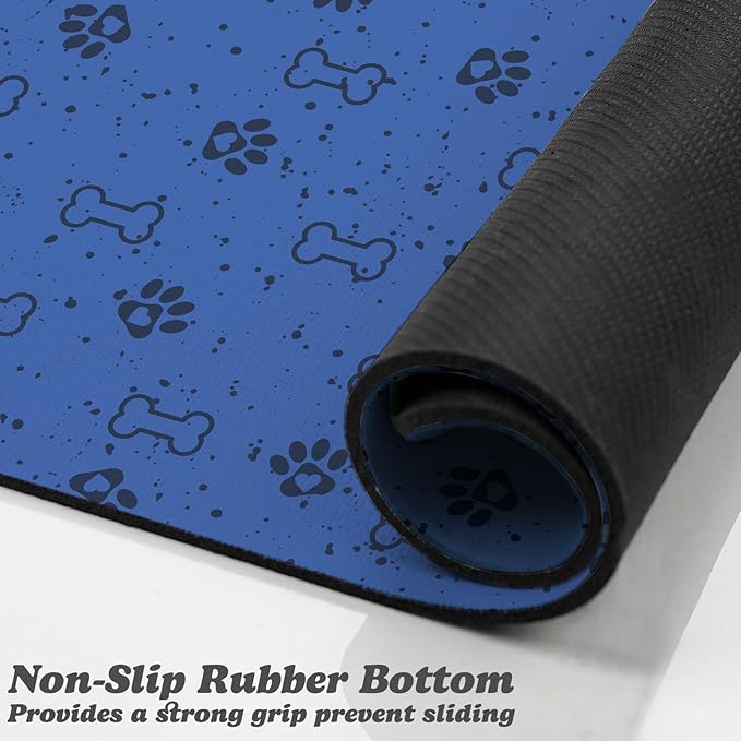 Dog Food Mats,Cat Absorbent Water Bowl Feeding Mats Pet Placemats for Food and Water Spot 24 * 32 inch