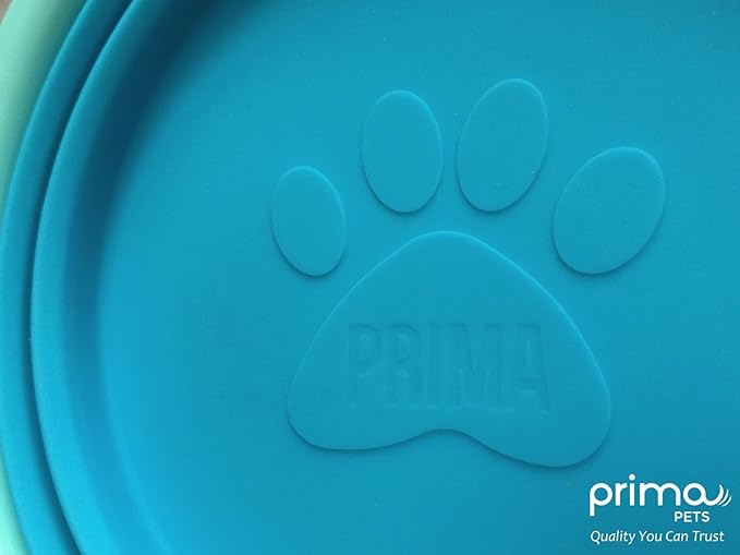 Prima Pet Expandable / Collapsible Silicone Food & Water Travel Bowl with Clip for Medium & Large Dog, Portable and Durable Pop-up Feeder for Convenient On-the-go Feeding, Size: 5 Cups (7 Inch Diameter Bowl) (LARGE (5 CUPS), AQUA)