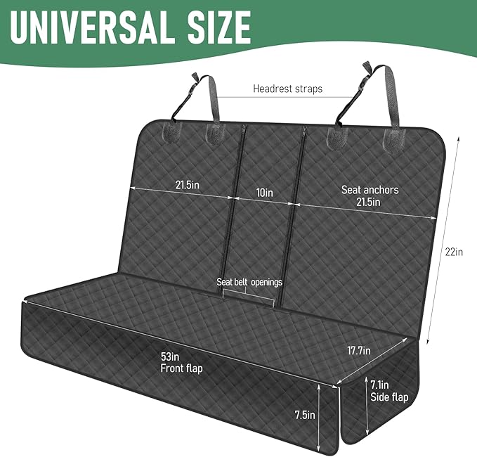 Dog Car Seat Cover for Back Seat,Back Seat Pet Cover for Dogs,Protects Against Fur,Mud & Scratches for Cars & SUVs,Backseat Cover for Dogs in Car