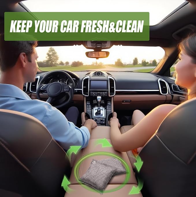 Activated Charcoal Odor Absorber, Odor Eliminator for Strong Odor,Coconut Shell Charcoal Air Purifying Bags for Home Car Closet Pet, Smoke Room Deodorizer