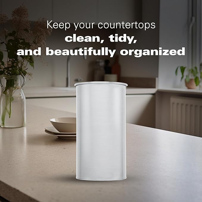 TEKHEUTEN Wipe Holder for Kitchen/Bathroom Counter, Disinfectant Wipe Container, Modern Kitchen Decor, Vintage Countertop Wipe Storage Organizer Caddy, with Silver Finish
