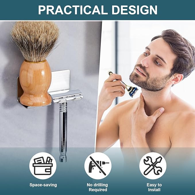 Toothbrush Holder Wall Mounted, Electric Toothbrush Head Holder for Bathrooms, Adhesive Toothbrush Head Holder, Stainless Steel Toothbrush Wall Holder, Shower Tooth Brushing Holder