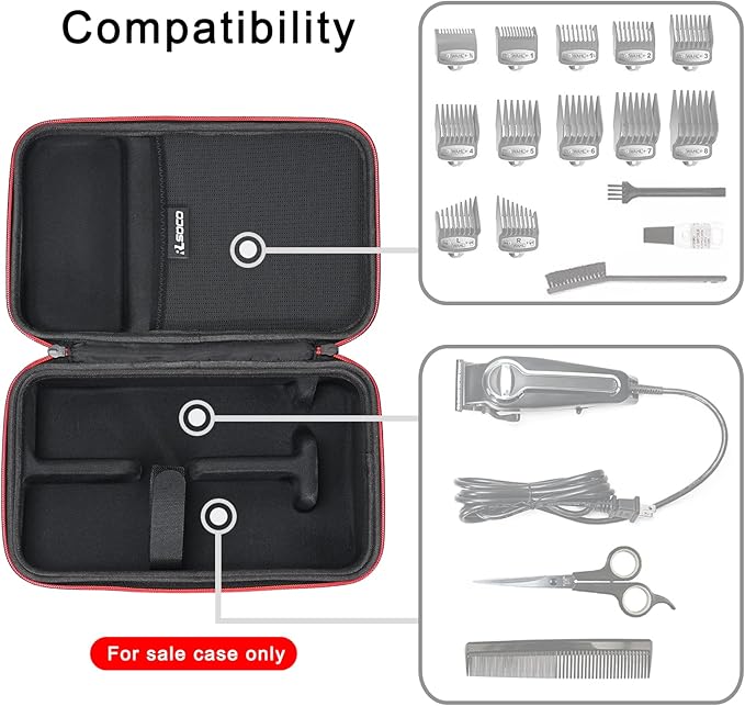 RLSOCO Hard Case for Wahl USA Elite Pro Corded Home Haircut & Grooming Kit & Wahl Power Pro/USA Clipper Pet-Pro/USA Lithium Ion Pro/USA Quiet Pro/USA Pro-Grip Dog Grooming Kit (Case Only)