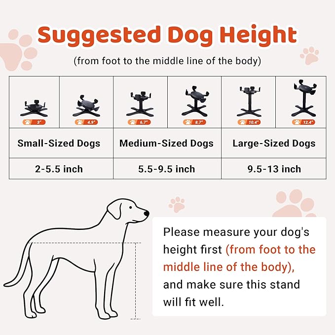 Elevated Adjustable Dog Bowl Feeding Stand, 3 Heights and Tiled Ajudst, Compatible with Moost Feeding Bowls, Great for Medium Large Dogs(No Bowl Included) (1 Pack-C)