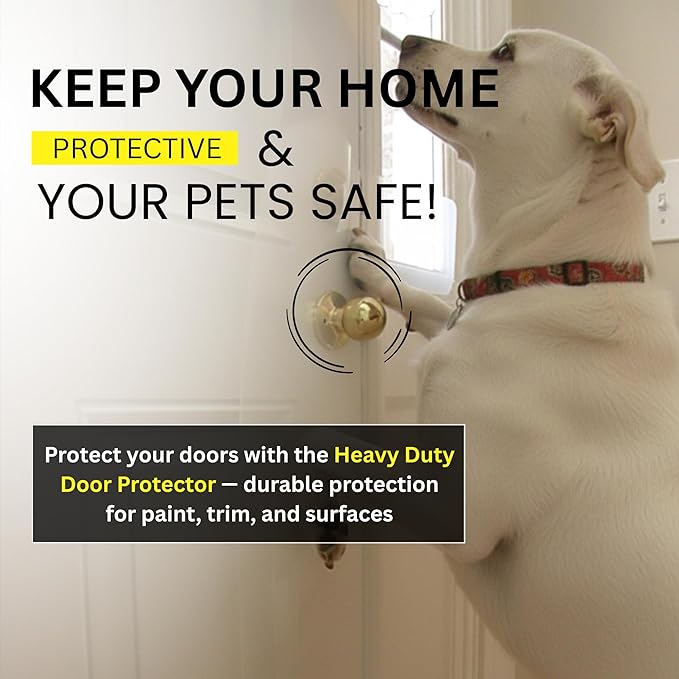 CLAWGUARD Heavy Duty Door Scratch Shield – 20x44 in. Door Scratch Protector Dog & Cat – Clear Wall, Frame & Furniture Cat Scratch Protectors