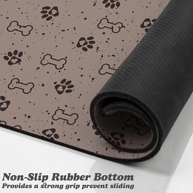 Dog Food Mats,Cat Absorbent Water Bowl Feeding Mats Pet Placemats for Food and Water Spot 16 * 24 inch