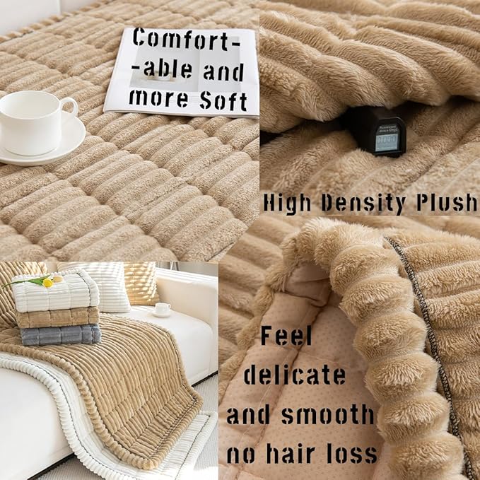 Mitid Sofa Cover Fuzzy Couch Cover for Pet, Couch Covers for Dogs Washable Non-Slip Sofa Slipcover Cushion Protector Pets Friendly Mat Bed