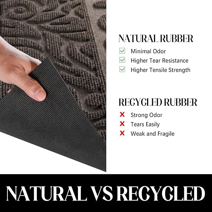 Yimobra Large Welcome Mat 47x32, Waterproof Non-Slip Outdoor Mats for Front Door Outside Entrance, Low-Profile Entryway Mat Indoor for Garage Patio, Brown