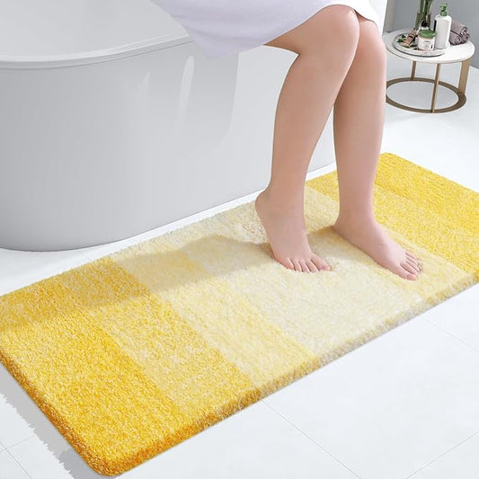 OLANLY Bathroom Rugs Mat 50x30, Extra Soft Absorbent Microfiber Bath Rugs, Rubber Backing, Quick Dry, Machine Washable Bath Mats for Bathroom Floor, Tub and Shower, Home Decor Accessories, Yellow