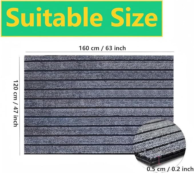 Dog Crate Mat 63"x47" Extra Thick Waterproof Non-Slip Kennel Pad, Absorbent Striped Design for Under Crate, Reusable & Washable Dog Mat for Crate