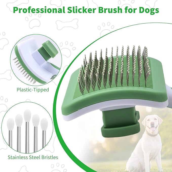 Self Cleaning Slicker Brush - Dog Brush for Labrador Retriever, Deshedding Grooming Tool for Dogs, Deshedding and Hair Eliminate for Long and Short Haired Dogs, for Clear Away Tangles, Knots and Mats