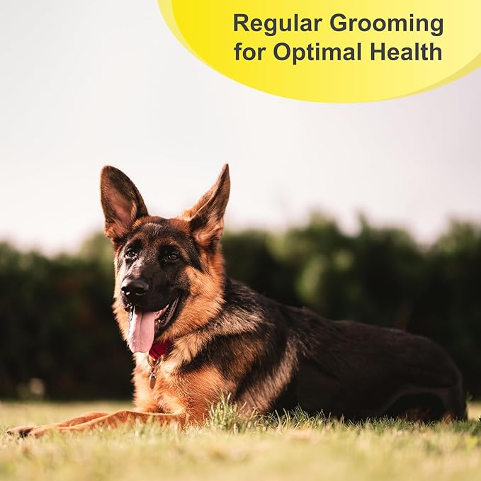 Tessenyh Professional Dog Brush for Shedding, Undercoat Rake for Medium and Long Haired & Double Coated Dogs, Double Sided Design with 12+23 Blades
