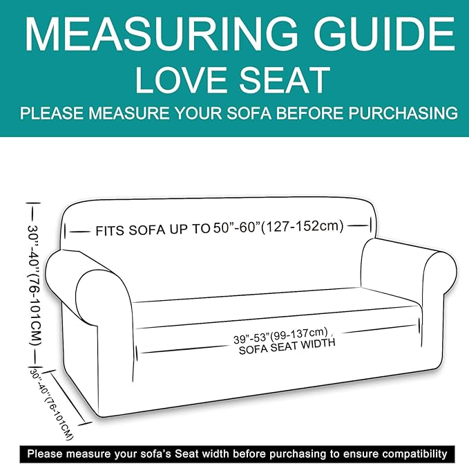 U-NICE HOME Loveseat Cover Stretch Couch Cover Sofa Cover Sofa Slipcover Furniture Protector for 2 Cushion Couch Sofa Pet Friendly(Loveseat, Taupe)