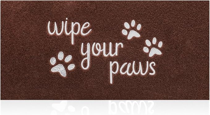 Welcome Large Mats for Front Door Wipe Your Paws Funny Doormat, Durable Natural Rubber Non Slip Back MatDog Mats for Entryway Porch Coffee Mat