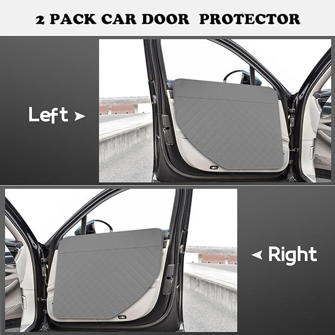 WODHMIEY Dog Car Door Protector, 20% Larger Coverage Vehicle Door Cover,Car Door Guard Mat, Pet Door Panel Protector for SUVs Pickup Trucks, Protects Doors from Dog Scratching (Grey)