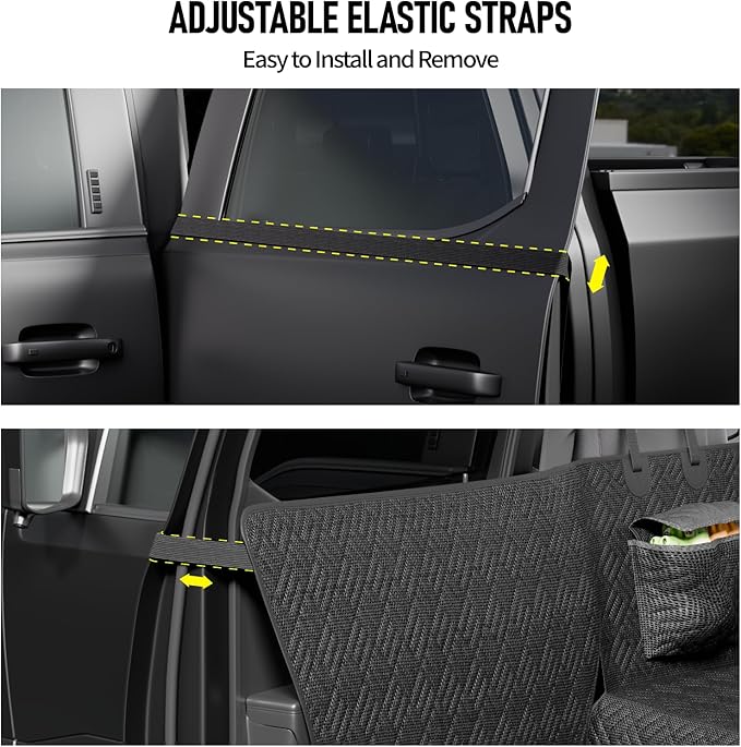 Dog Car Seat Cover for Back Seat, Hard Bottom Back Seat Cover for Cars, SUV, Small Trucks - Patented Design, Waterproof Dog Hammock, Support 400lbs