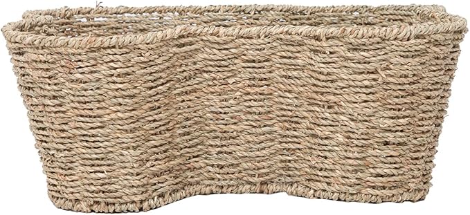 JJSQ Storage Basket Bins for Dog Toy, Pet Toy Organizer, Seagrass Baskets for Organizing, Bone Shape Basket Handmade 17" x 13" x 7"