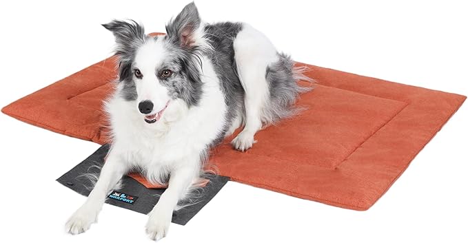 Outdoor Foldable Dog Mat Durable Teflon-Coated Oxford Material Waterproof Thin Dog pad Travel-Friendly Machine Washable Design for Camping/Car (Orange, Large (51.2 * 36.6 * 2 in))