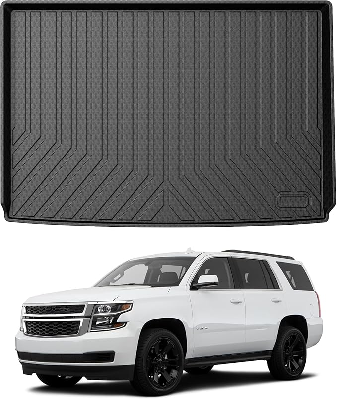 Mixsuper Custom Fit Cargo Liner for Chevrolet Suburban/GMC Yukon XL/Cadillac Escalade ESV 2015-2020, All Weather Cargo Mat Rear Trunk Liner Behind The 3rd Row Seats Black