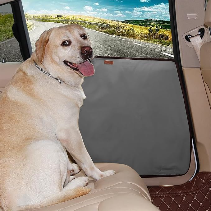 2 Packs Dog Car Door Protector - Waterproof Pet Vehicle Cover, Anti-Scratch Guard for Doors, Travel Back Window, Claws and Nails Scratching (Gray)