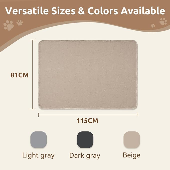 MontVoo Washable Dog Bed Cover, Absorbent Quick Dry Pet Bed Sheet, Easy Hair Removal Couch Covers for Dogs/Cats, 32x45 Inches, Waterproof PU Backing Dog Bed Mat for Car Seat, Crate, Cover Only, Beige