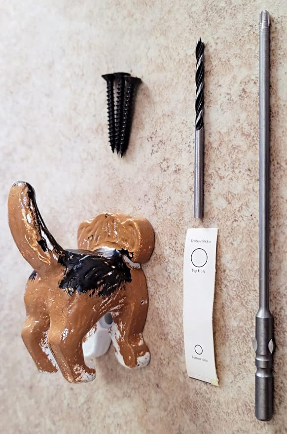 Lulu Decor, Cast Iron Beagle Dog Heavy Duty Key Loose Hook (4 Dog Tail Hooks)