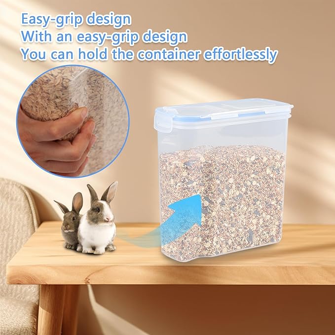 Pet Food Storage Containers,Airtight Small Animals Food Container,Cat Food Storage Container,Jars Dispenser Set with Lids,Multi Size3.52Qt/4L and2.2Qt/2.5L,for Wild Bird Seed Dispenser|BPA Free/Clear