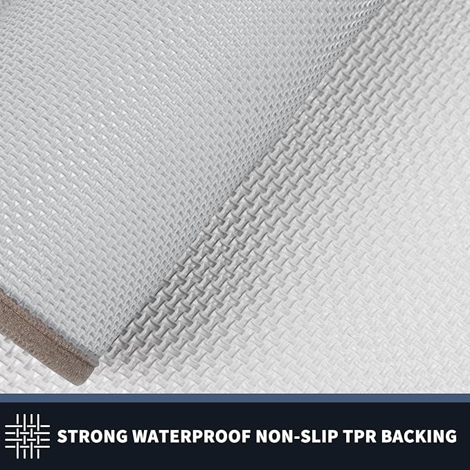 PURRUGS Dirt Trapping Door Mat 24" x 96", Non-Slip Machine Washable Entry Rug, Entrance Mat, Indoor Front Door Mat, Super Absorbent Entryway Rug for Muddy Shoes & Paws, Beige & Grayish Brown