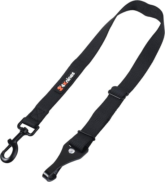 4Knines Dog Seat Belt Tether – Heavy-Duty Dog Car Safety Harness Attachment – Adjustable Pet Travel Restraint for Vehicle Anchor System – Universal Fit for Secure, Comfortable Car Rides, Black