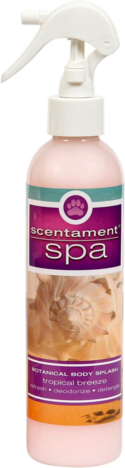 Best Shot Scentament Spa Botanical Body Splash, Detangler Spray, Body Spray for Pets, Cat and Dog Cologne Spray, Tropical Breeze, 8 Oz.