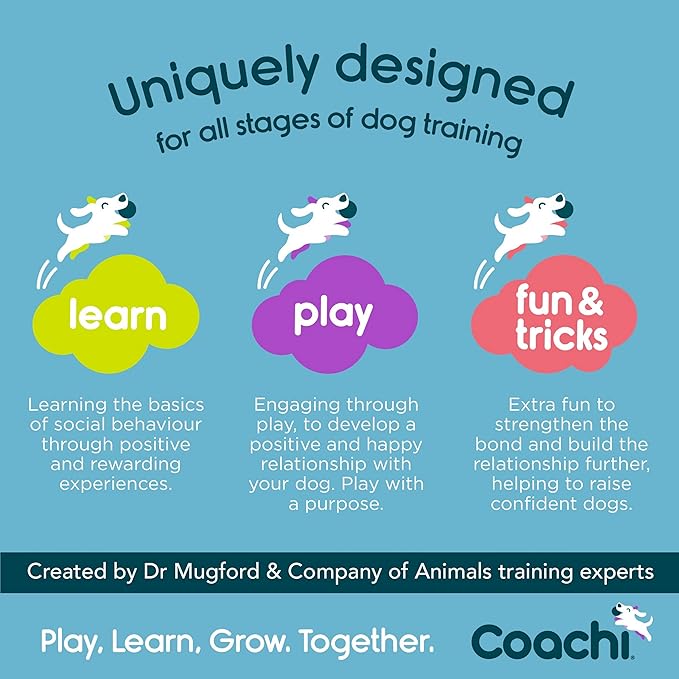 Coachi Tuggi Hide - Interactive Dog Toy for Tug of War & Play. Strong & Comfortable, Stretchy Bungee Handle, Reward Training, Interrupting Biting & Chewing. Ideal for Agility and Suitable for Puppies