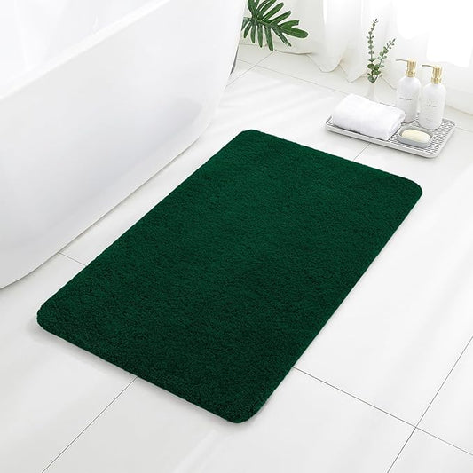 Verdant Green Bathroom Rugs 24"x40" – Large Plush Microfiber Bath Mat, Soft Non Slip Floor Mat, Absorbent and Washable Rug – Perfect for Bathroom or Bedroom Use