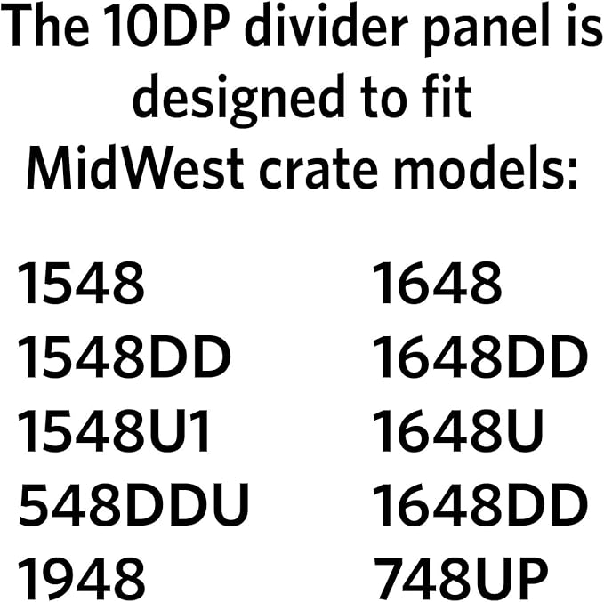 MidWest Homes for Pets Dog Crate Divider Panel for 48-inch Cages, Adjusts Living Space, Fits Midwest Models 1548, 1548DD, 1648, 1648DD, Black E-Coated, 10DP